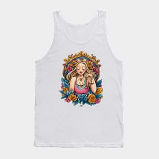 Zodiac Sign Libra Art Deco Watercolour Tank Top